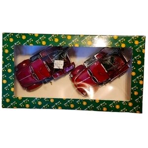 Dillard's vintage Christmas ornaments trucks with trees new in box